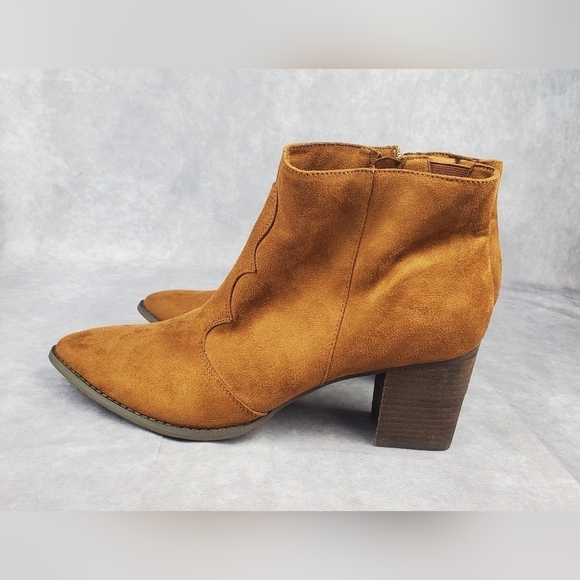 Comfortview Lacy Women Bootie Camel Color Suede Size 11 W Zipper‎ - Picture 2 of 12